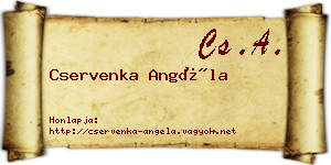 Cservenka Angéla névjegykártya